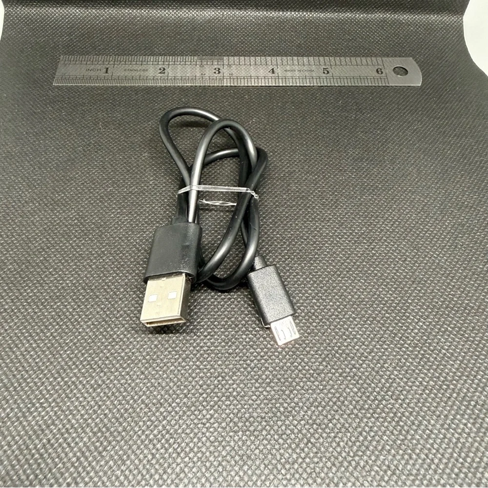 Black USB to Micro USB B Charging Cable